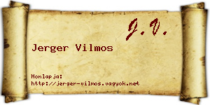 Jerger Vilmos névjegykártya
